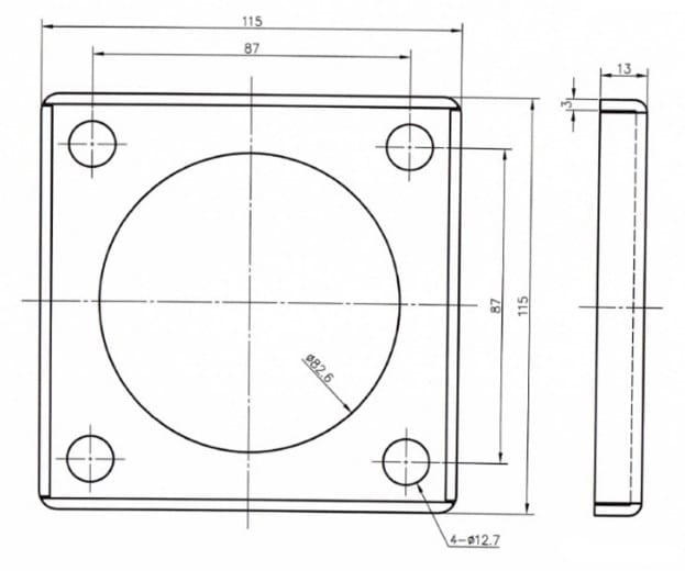 Image 1. Stainless Steel 4-Hole Plate